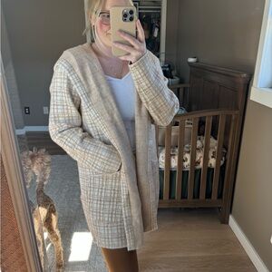 Plaid Beige Women's Sweater